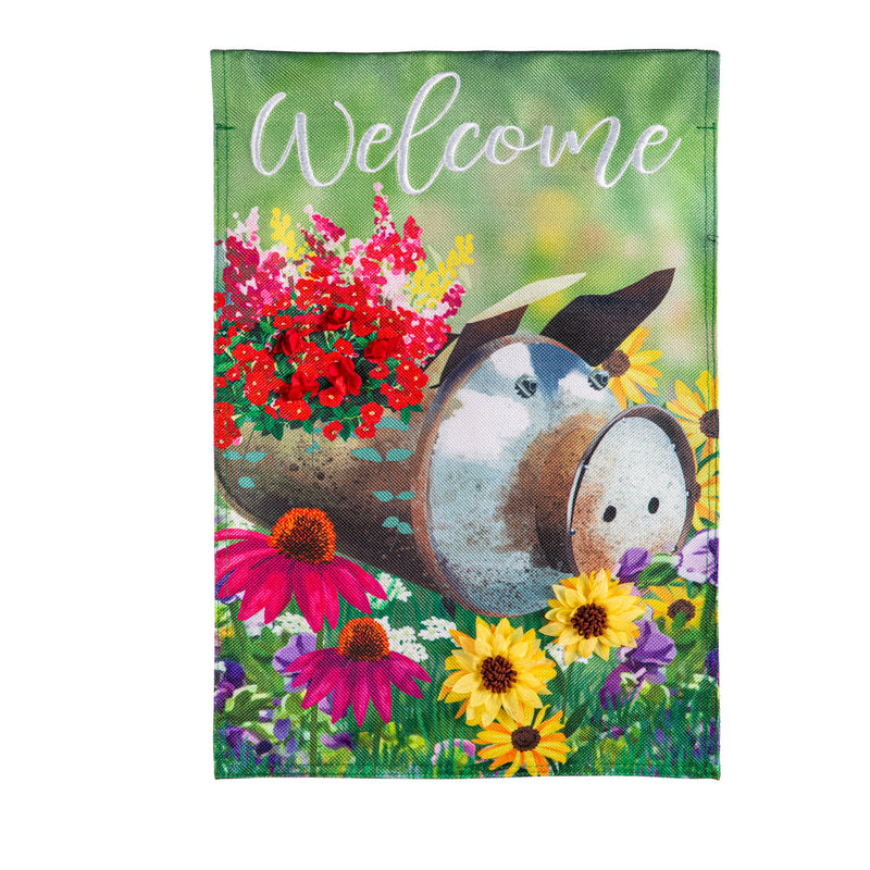 Piggy Planter Burlap Garden Flag,14b10944