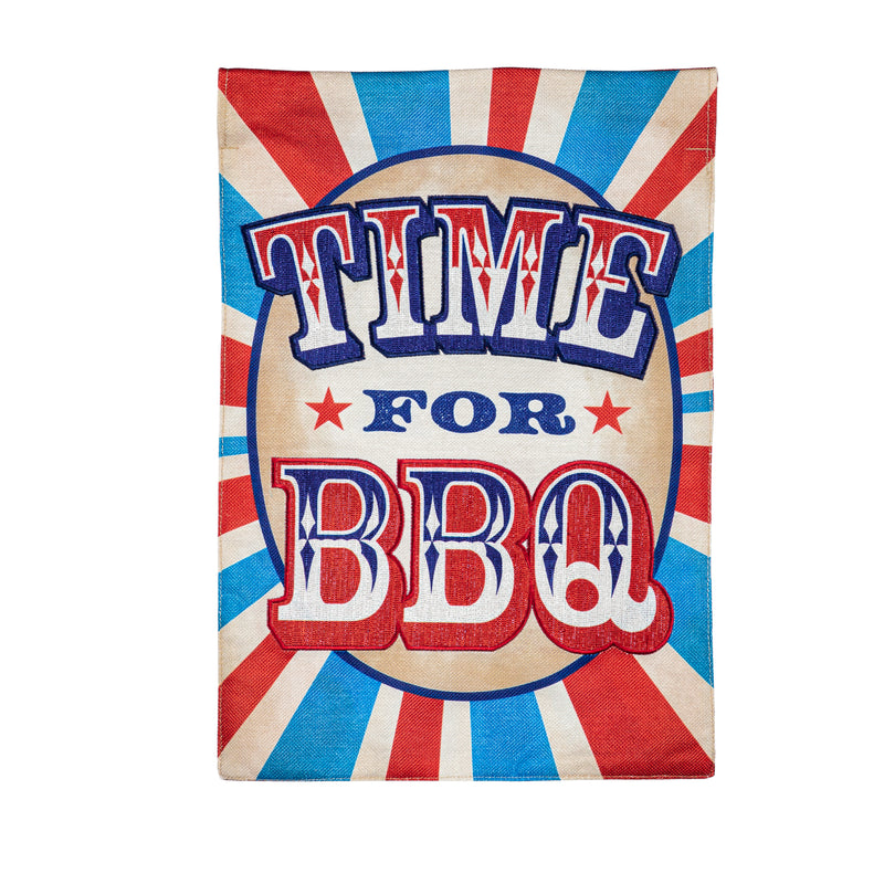 Time for BBQ Garden Burlap Flag,14b10955