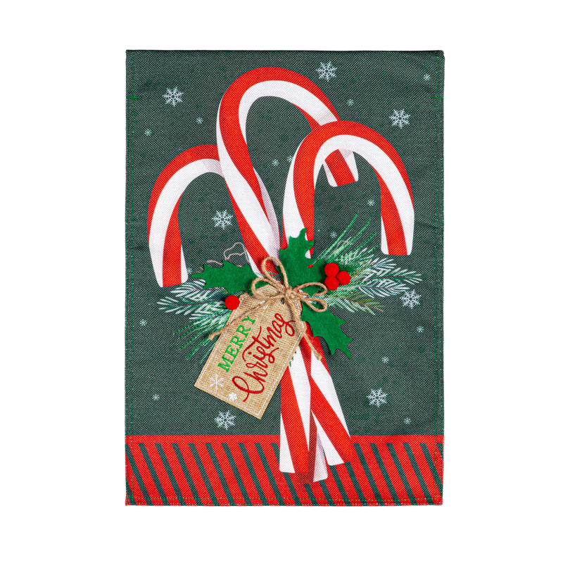 Candy Cane Burlap Garden Flag,14b11165