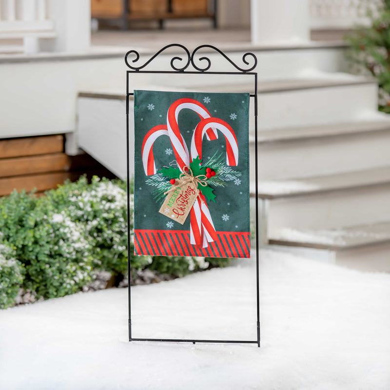 Candy Cane Burlap Garden Flag,14b11165