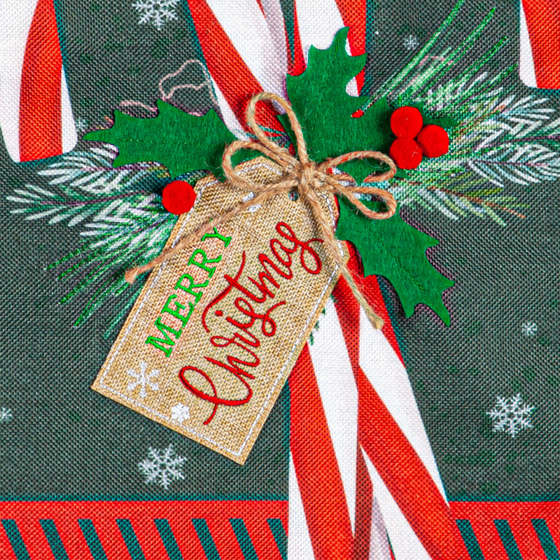 Candy Cane Burlap Garden Flag,14b11165