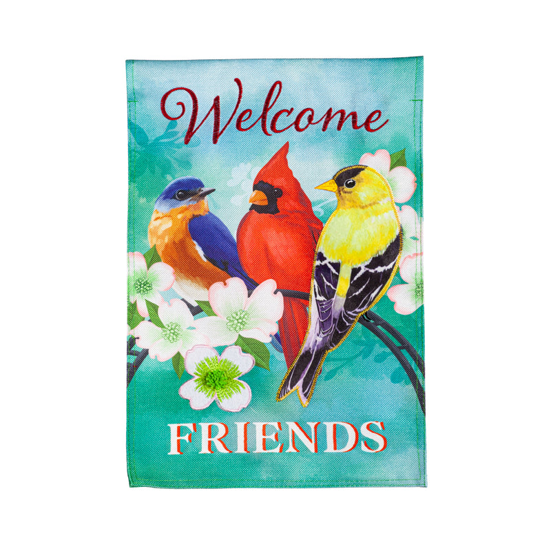 Welcome Friends Burlap Garden Flag,14b11438