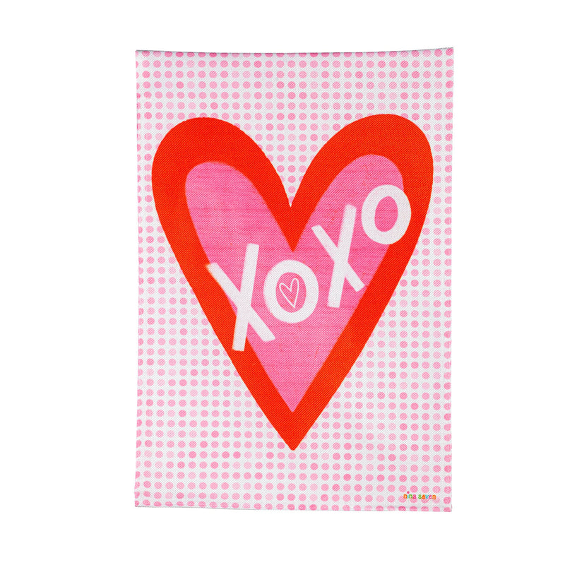 XoXo Burlap Garden Flag,14b11491