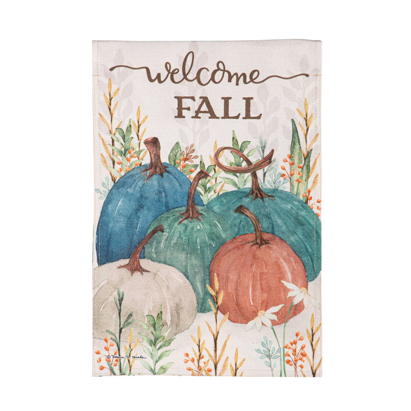 Welcome Fall Pumpkins Burlap Garden Flag,14b11954