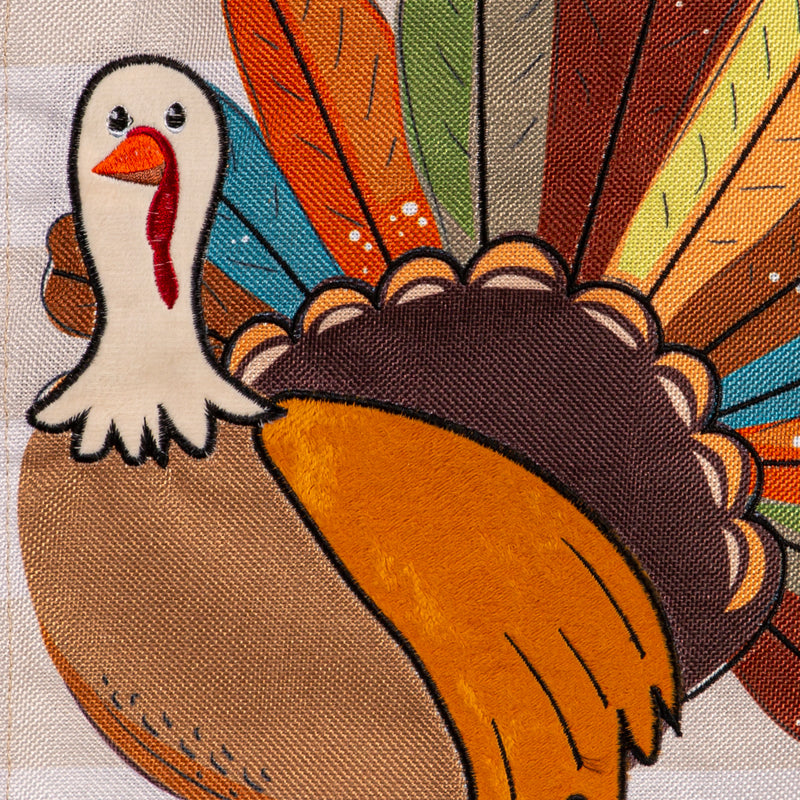 Tom Turkey Thanksgiving Burlap Garden Flag,14b11979