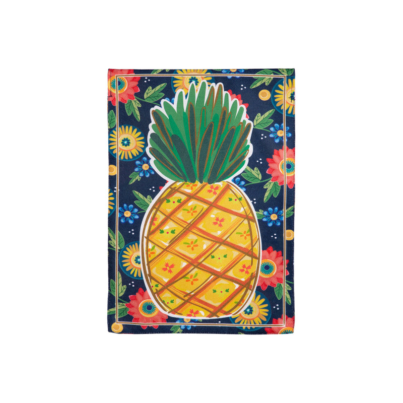 Pineapple and Florals  Burlap Garden Flag,14b12075