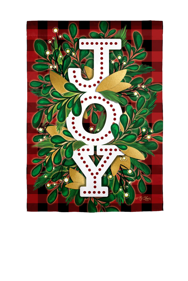 Holiday Joy Burlap Garden Flag,14b12406