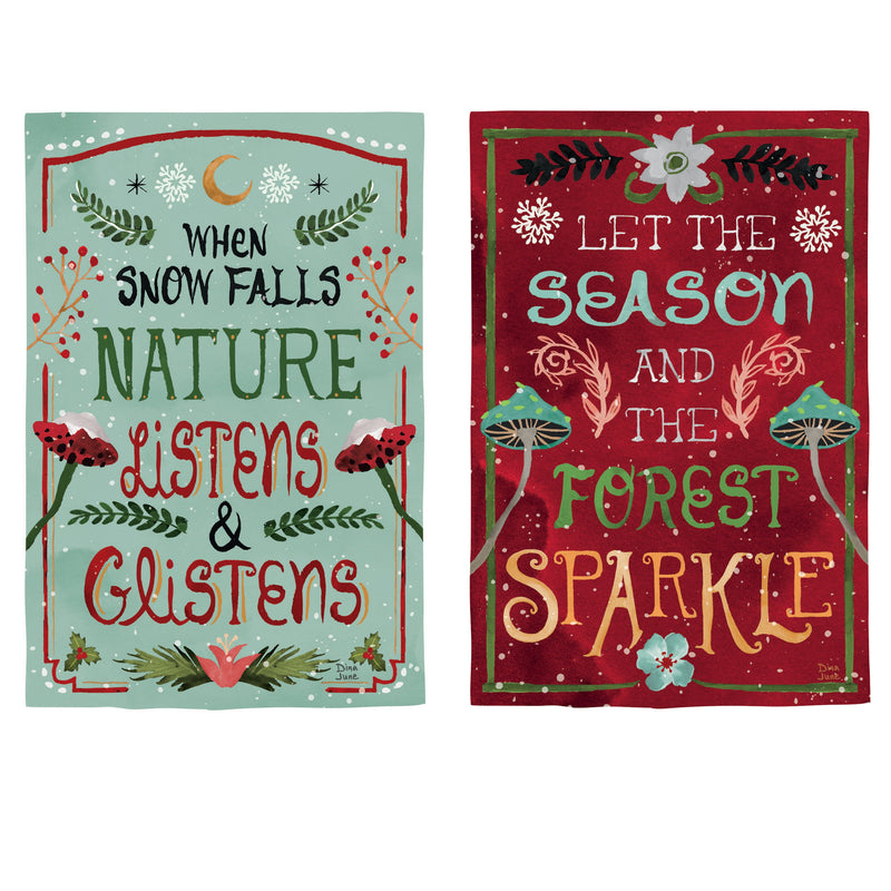 Santa's Forest of Wonder  Reversible Burlap Garden Flag,14b12409fb