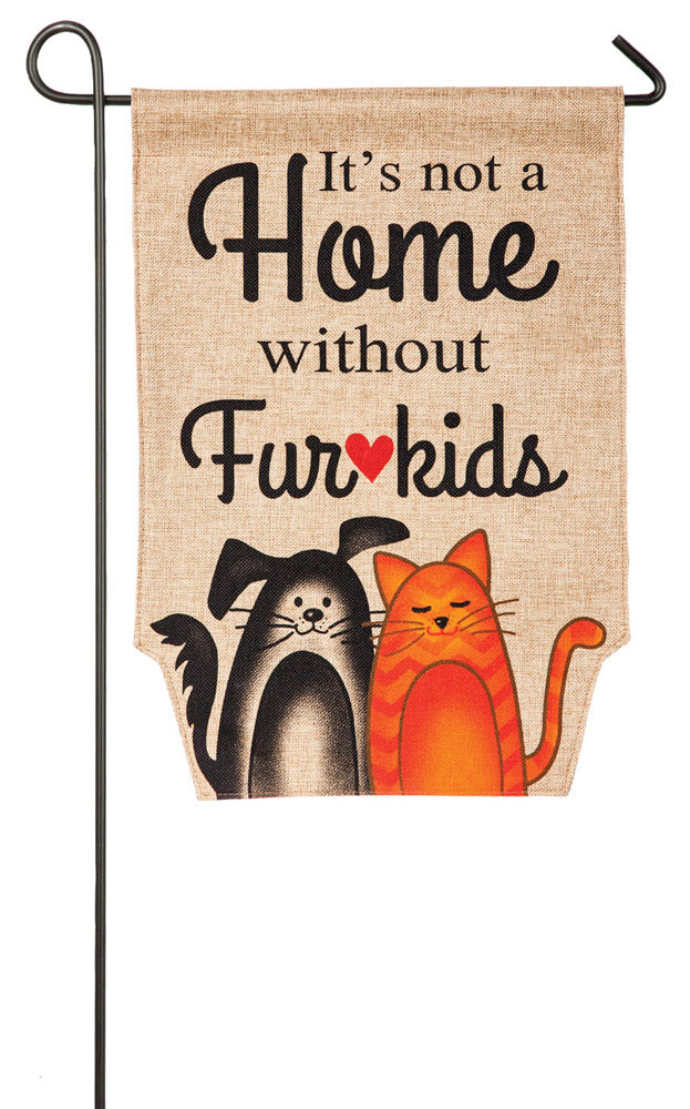 Fur Kids Garden Burlap Flag,14b3730