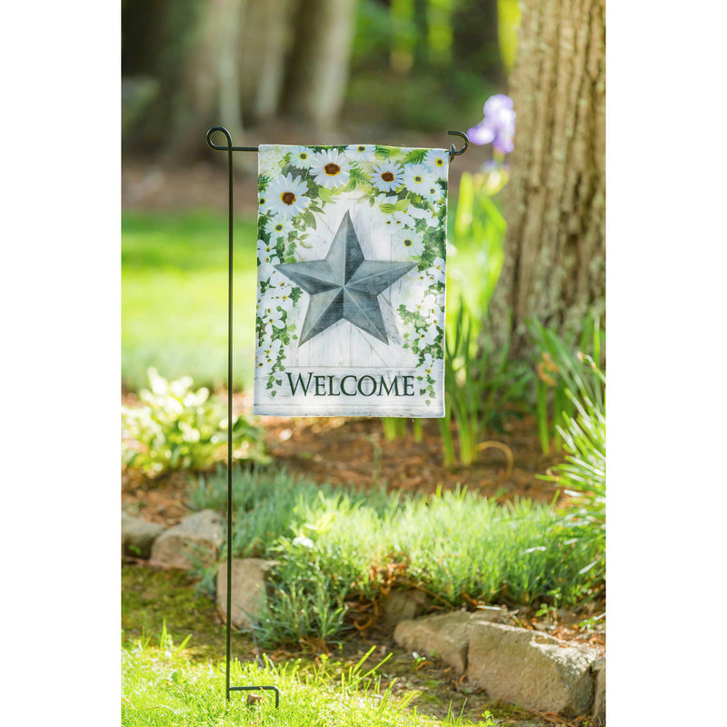 Galvanized Star Garden Burlap Flag,14b8991