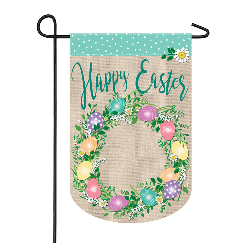 Easter Egg Wreath Garden Burlap Flag,14b9062