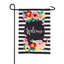 Floral Swag Welcome Garden Burlap Flag,14b9078bl