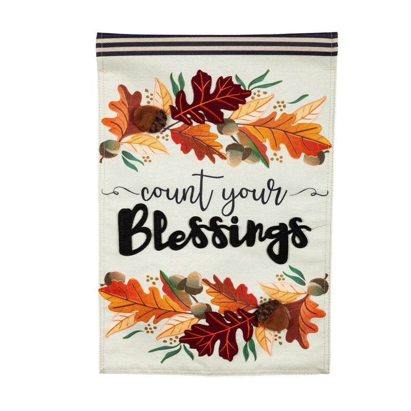 Count Your Blessings Garden Burlap Flag,14b9931