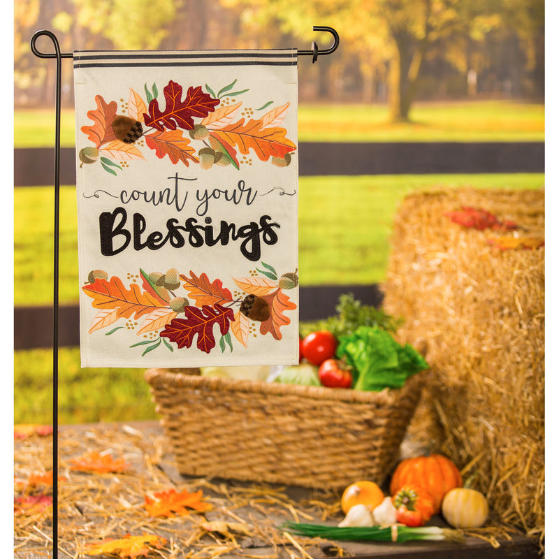 Count Your Blessings Garden Burlap Flag,14b9931