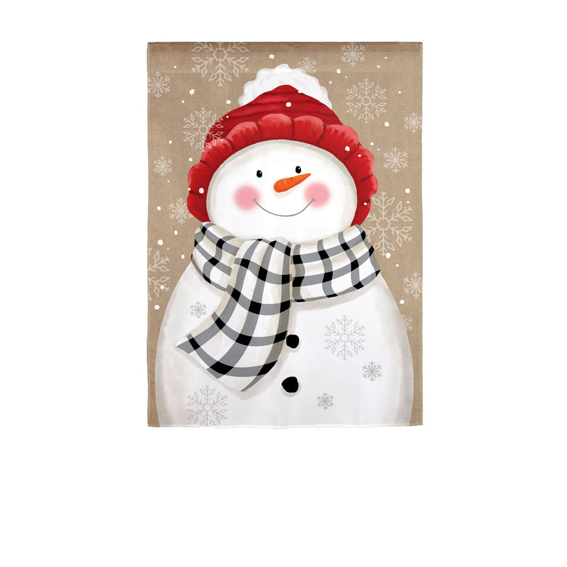 Winter Cheer Snowman Garden Textured Suede Flag,14es10101