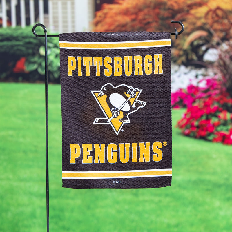 Embossed Suede Flag, GDN Size, Pittsburgh Penguins,14es4372