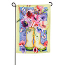 Floral Boots Garden Textured Suede Flag,14es9444