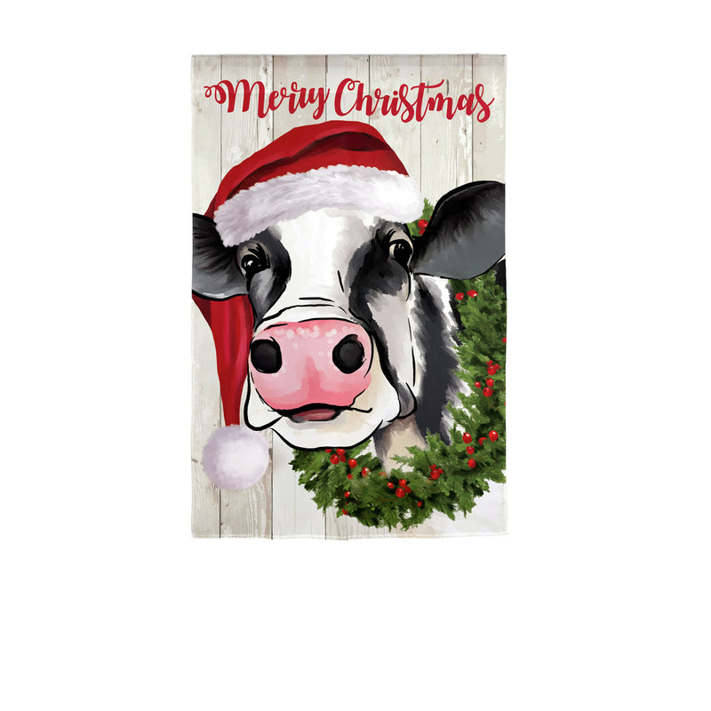 Christmas Cow Garden Linen Flag,14l10085