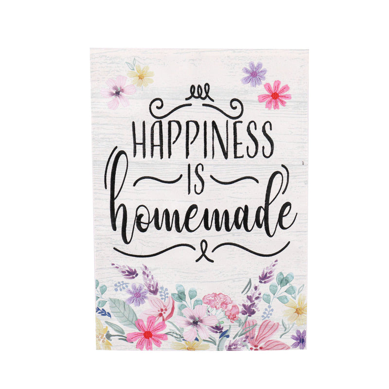 Happiness is Homemade Floral Garden Linen Flag,14l10236