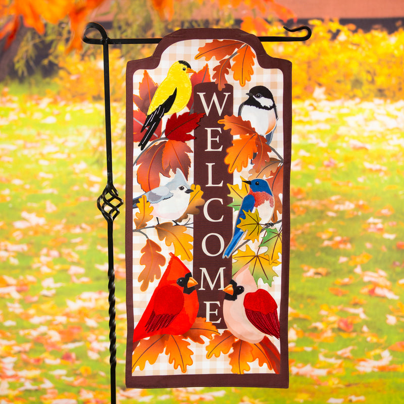 Autumn Songbirds Welcome Everlasting Impressions Textile Décor,14l10435xl