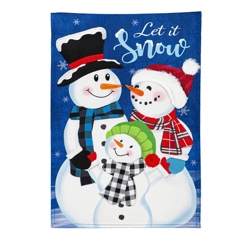 Let it Snow Family Garden Linen Flag,14l10582