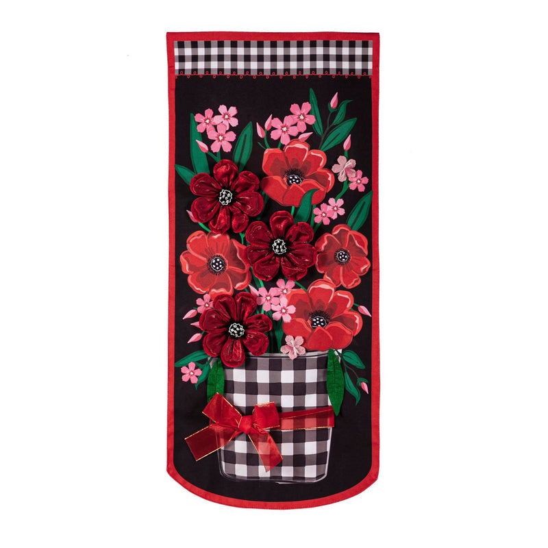 Spring Flowers with Check Everlasting Impressions Textile Décor,14l10647xl