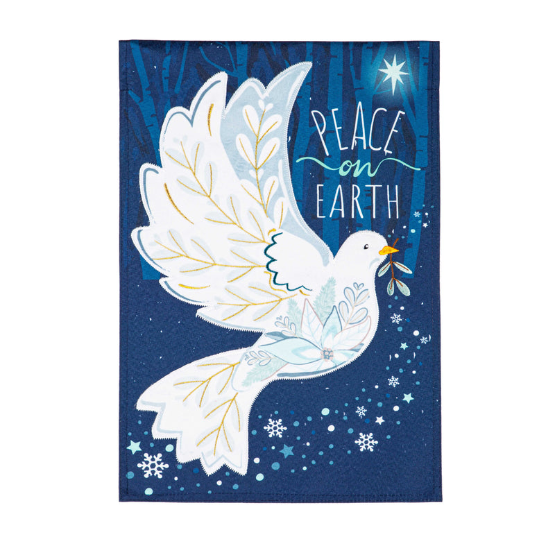 Peace on Earth Dove Linen Garden Flag,14l11246