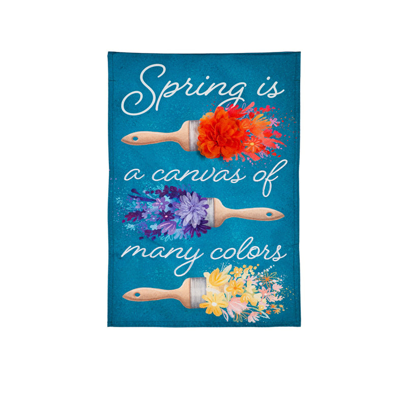 Spring is a Canvas of Many Colors Linen Garden Flag,14l11475