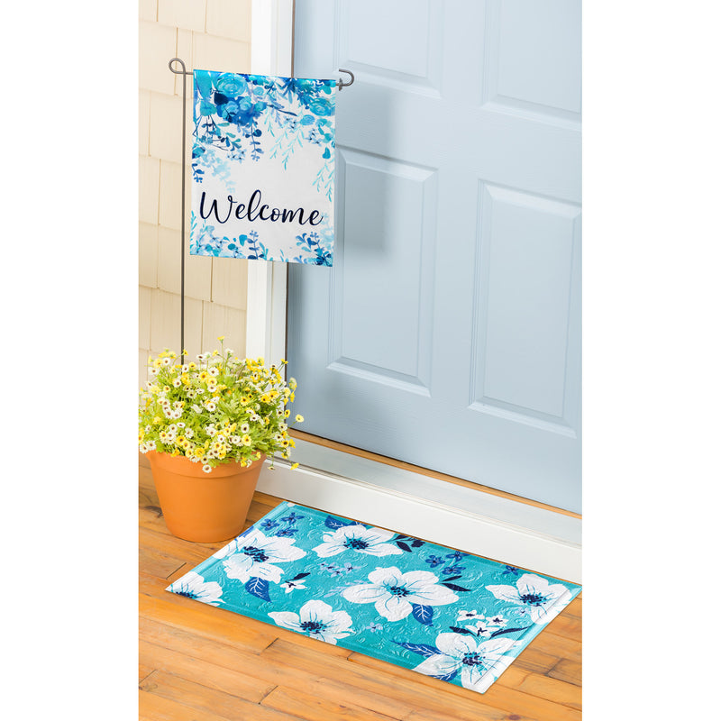 Oasis Blue Garden Linen Flag,14l7020b