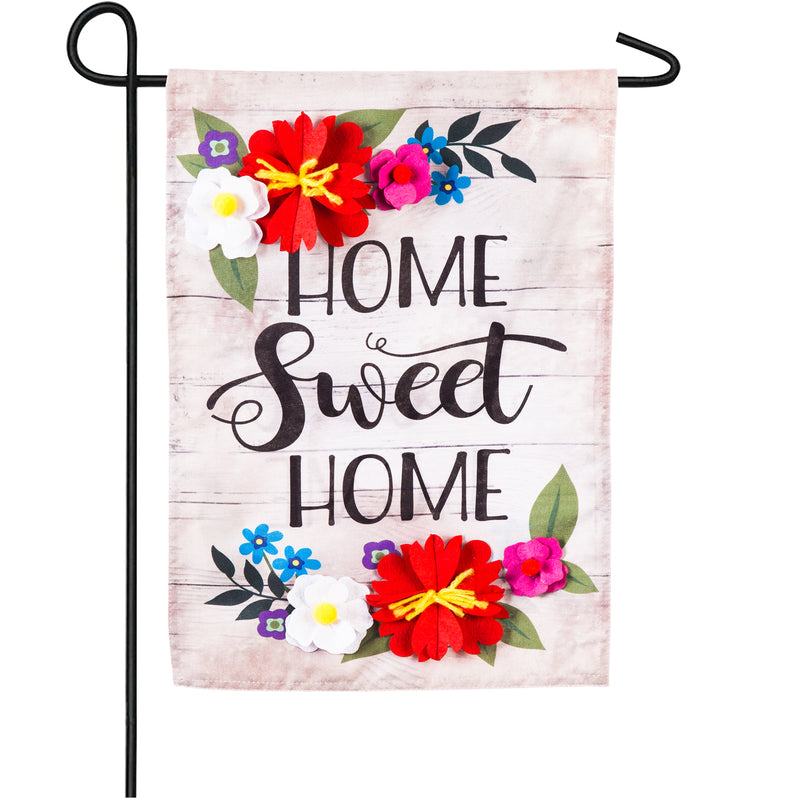 Floral Home Sweet Home Garden Linen Flag,14l8340