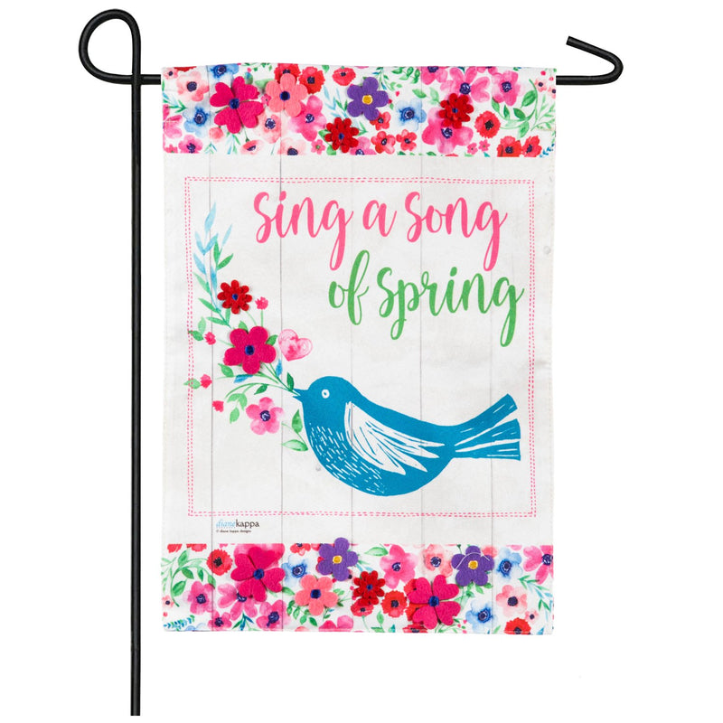 Spring Song Garden Linen Flag,14l8413