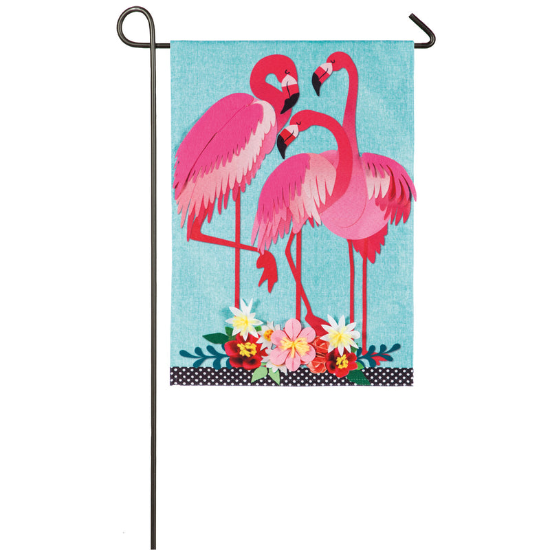 Flamingo Garden Garden Linen Flag,14l8502bl