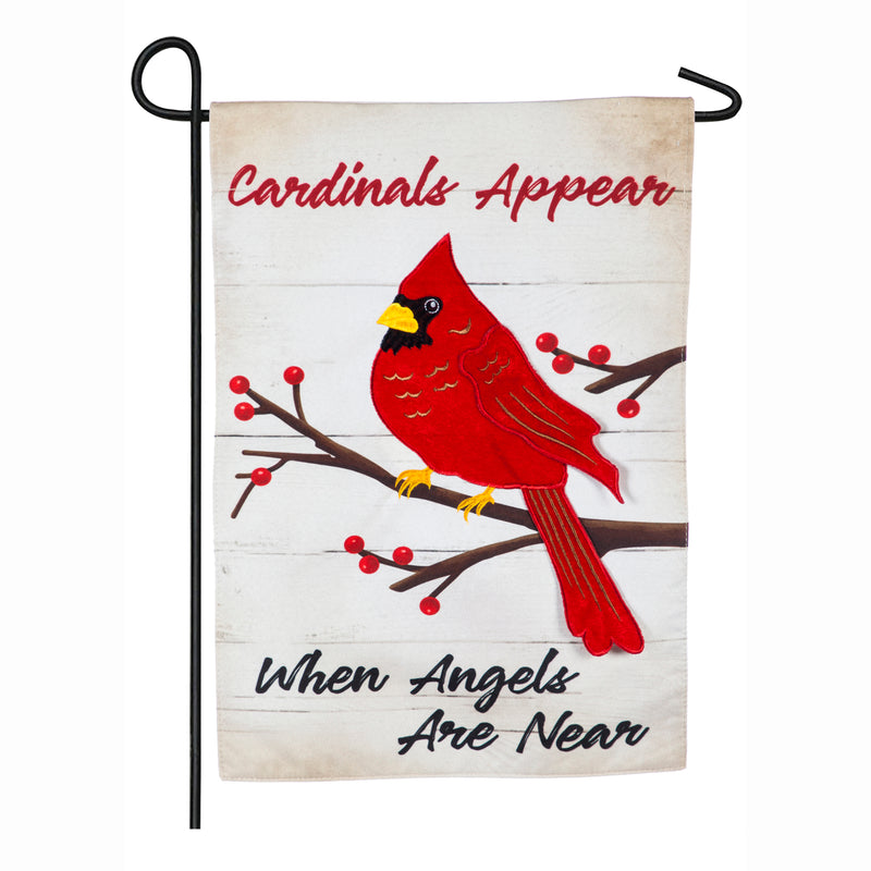 When Angels Are Near Garden Linen Flag,14l8772