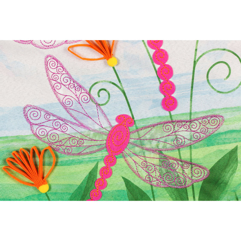 Dragonflies Quilled Look Garden Linen Flag,14l8894bl