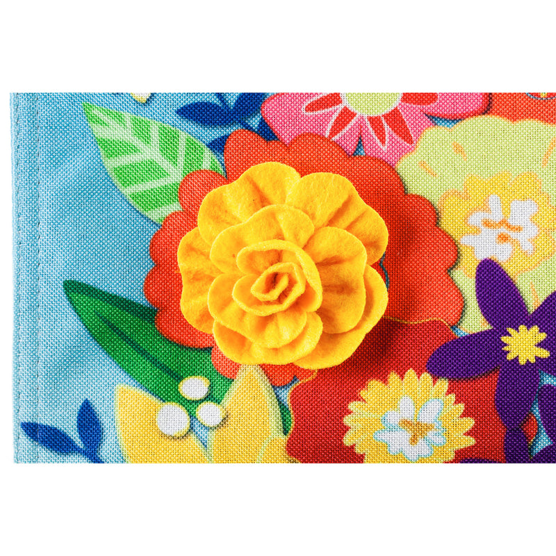 Mint Flower Truck Garden Linen Flag,14l8908bl