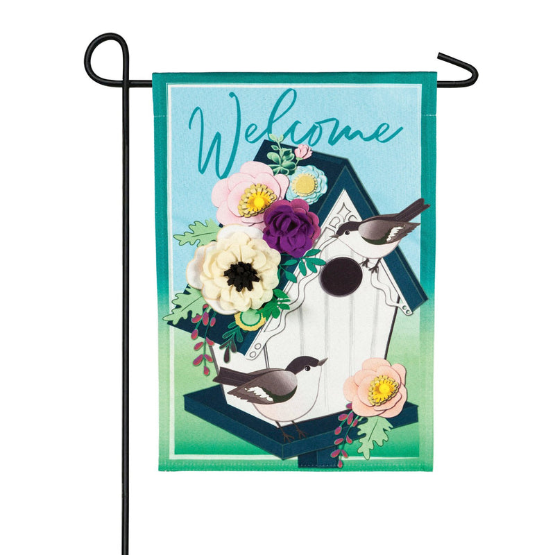 Garden Birdhouse Garden Linen Flag,14l9039