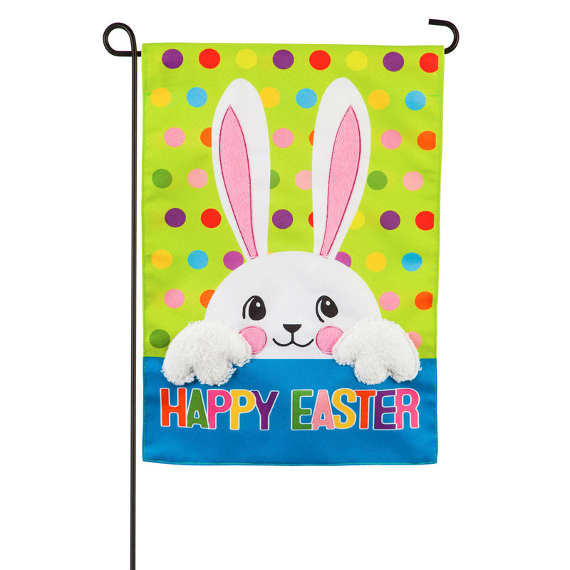 Polka Dot Easter Bunny Garden Linen Flag,14l9473