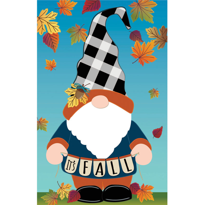 Fall Gnome Garden Linen Flag,14l9950