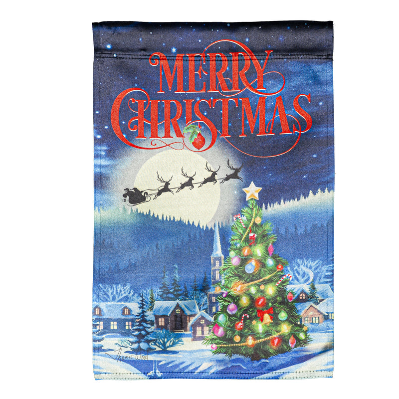 Santa's Sleigh on Christmas Garden Lustre Flag,14lu10593