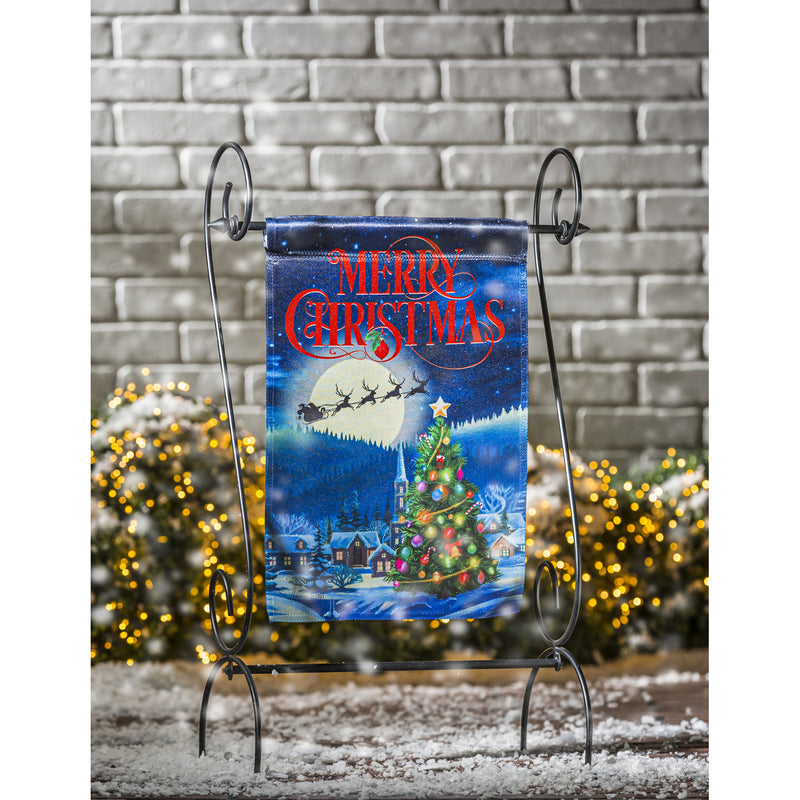 Santa's Sleigh on Christmas Garden Lustre Flag,14lu10593