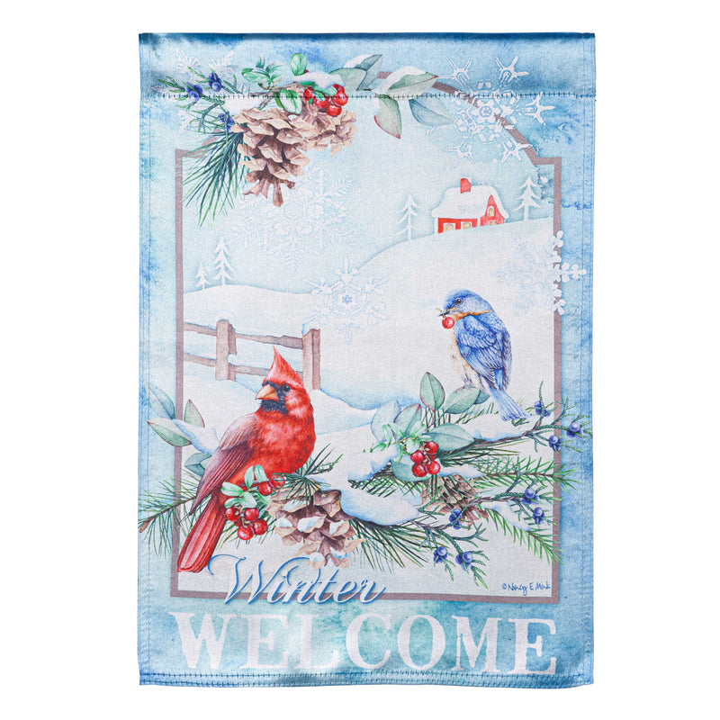 Snow Country Birds  Lustre Garden Flag,14lu11133