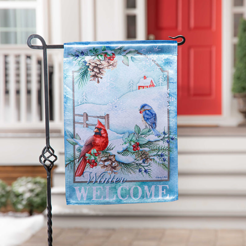 Snow Country Birds  Lustre Garden Flag,14lu11133