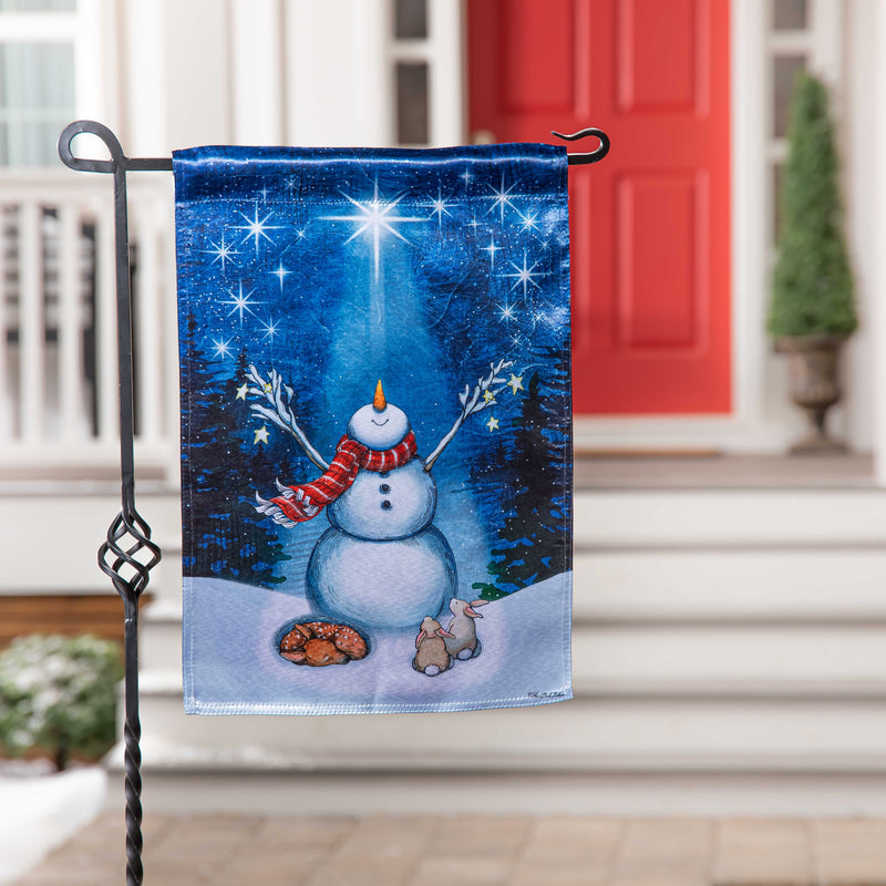 Star Heart Snowman  Lustre Garden Flag,14lu11134