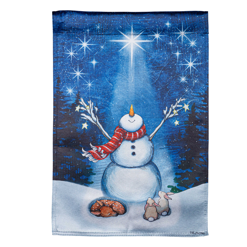 Star Heart Snowman  Lustre Garden Flag,14lu11134