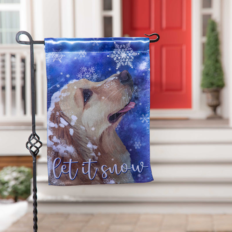 Let it Snow Lustre Garden Flag,14lu11164