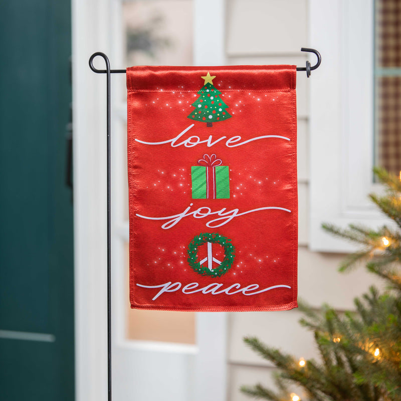 Love, Joy, Peace Lustre Garden Flag,14lu11234