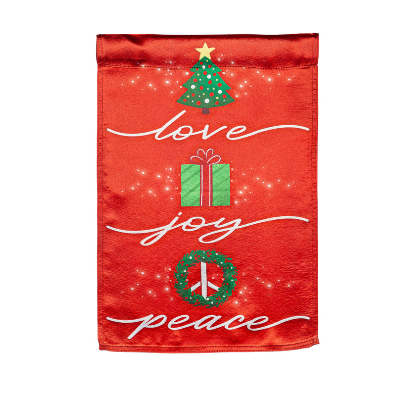 Love, Joy, Peace Lustre Garden Flag,14lu11234