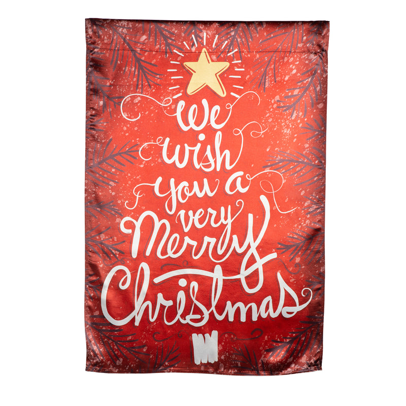 We Wish You a Merry Christmas Lustre Reversible Garden Flag,14lu11319fb