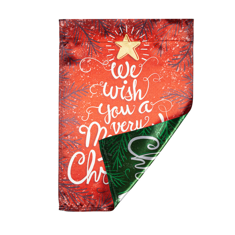 We Wish You a Merry Christmas Lustre Reversible Garden Flag,14lu11319fb