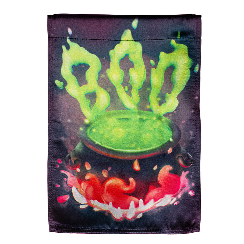 Boo Cauldron Lustre Garden Flag,14lu12046